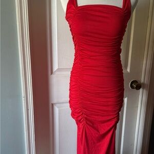 Fashion Nova Strapless Red Dress